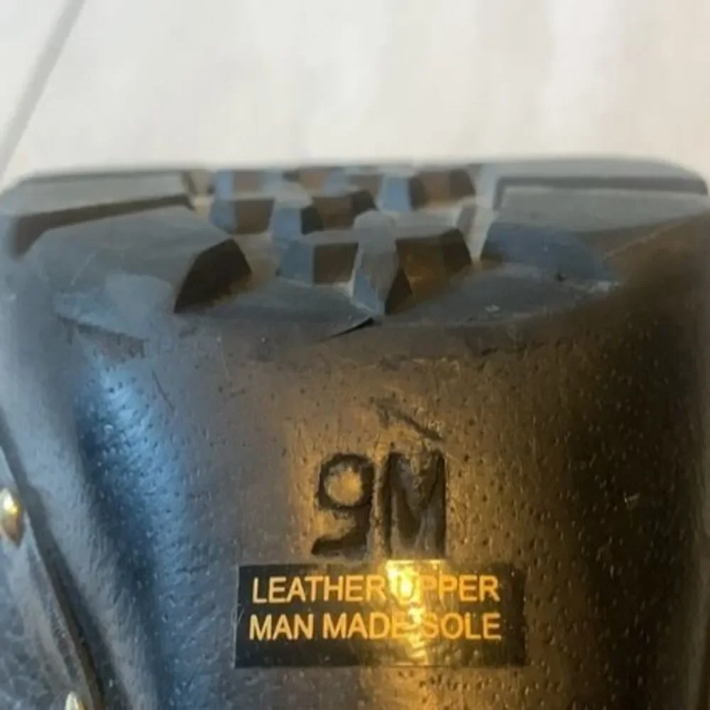 Michael Kors Studded Black Leather Wood Platform Clogs Size 9 Shearling Mules - Picture 12 of 12